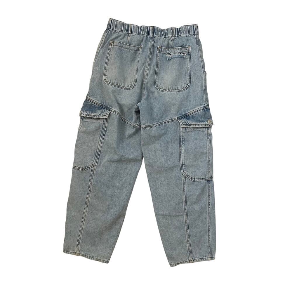 We The Free The Maggie Mid-Rise Straight Cargo Jeans - Light Wash - Size S - Picture 4 of 8